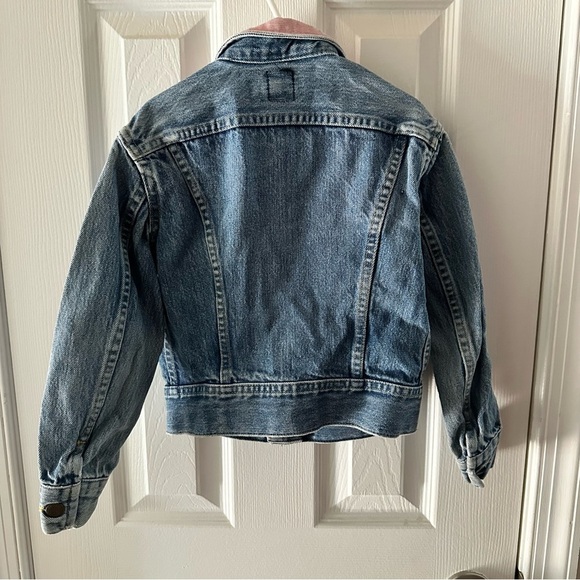 Lee Vintage Girl’s Denim Jacket Pink Corduroy Collar Size 8 - Picture 9 of 13
